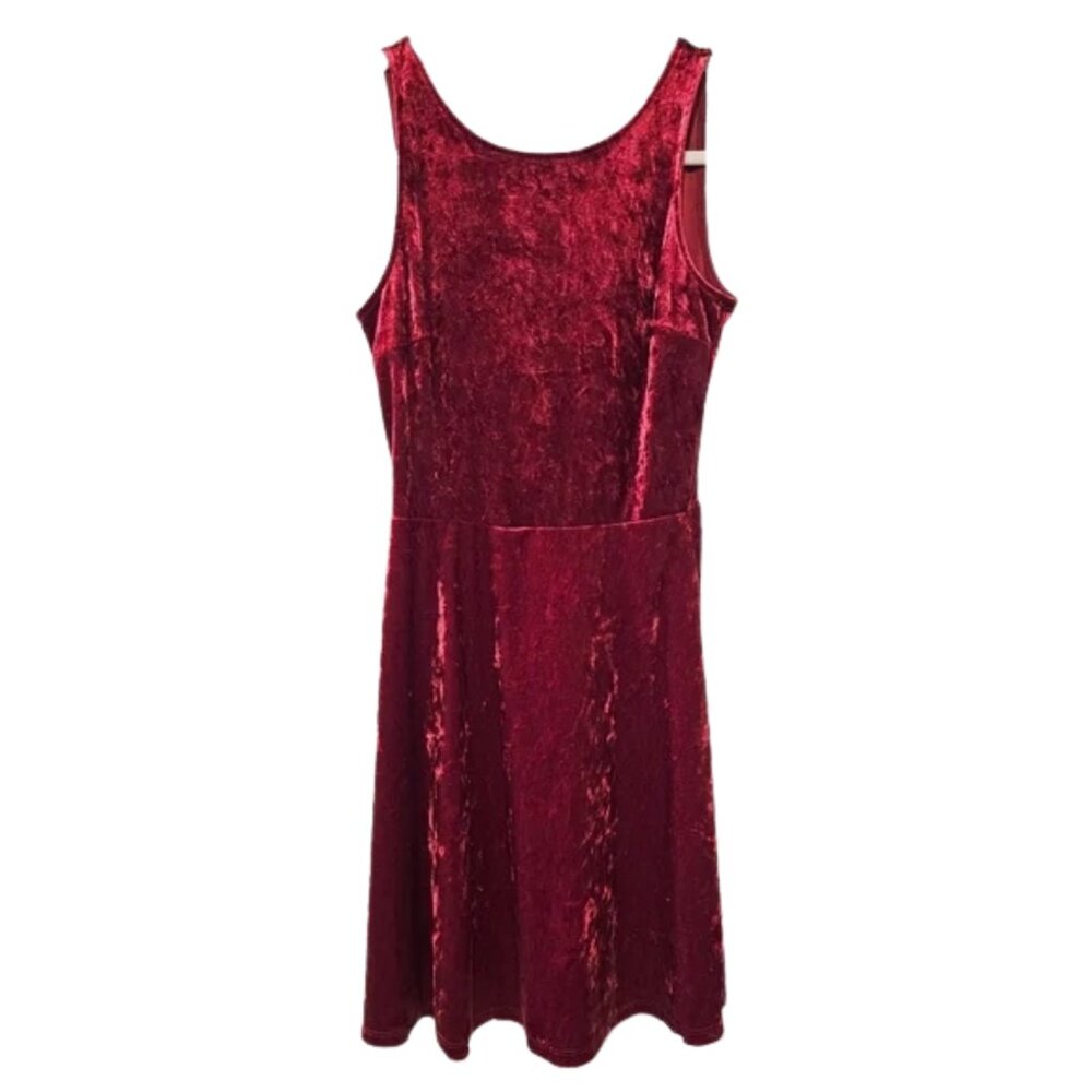 H&M crushed red velvet low back mini dress size 4